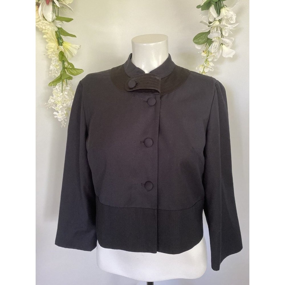 Behnaz Sarafpour for Target Women’s Black‎ Cropped Jacket Size M Mandarin Collar